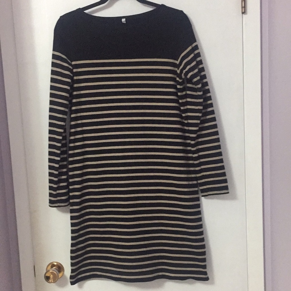 Striped Long Sleeves Shirt Dress